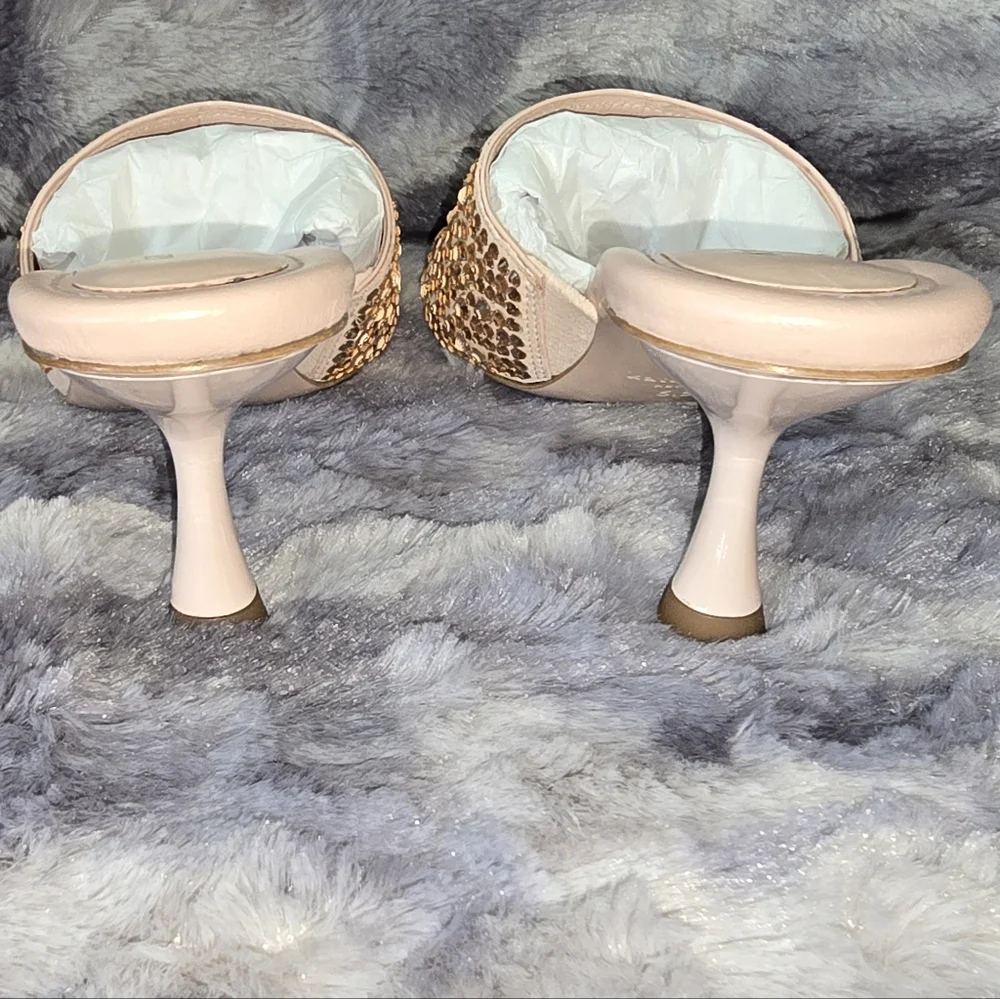 NWB kate spade new york Malibu Crystal Heeled Sandal Mochi Pink Size 10‎